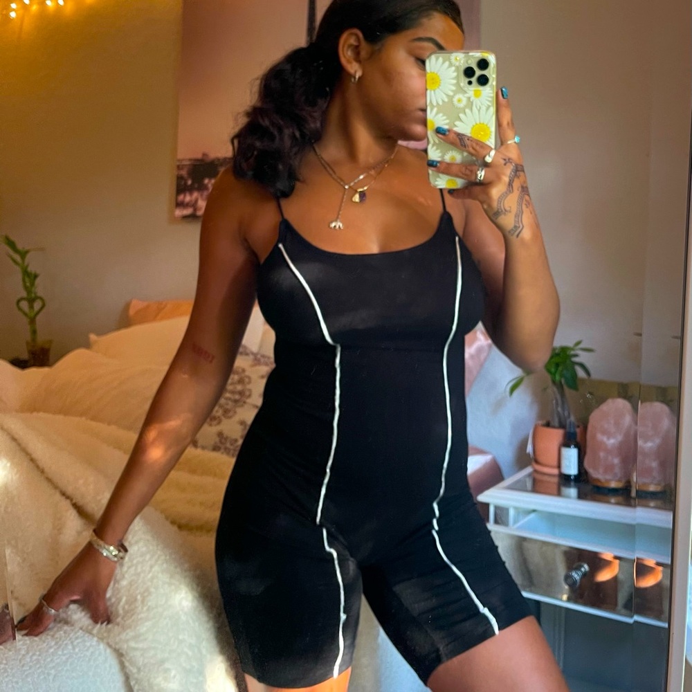 Black & White Stripe Romper